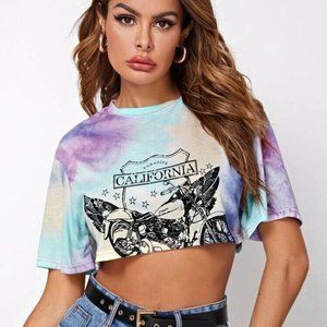 New SHEIN Tie Dye Crop Top Size XL